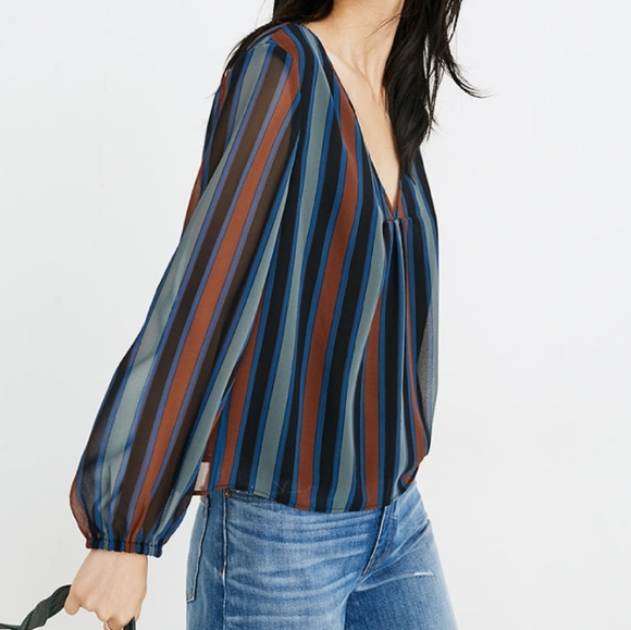 Madewell Striped Blouse - Picture 1 of 6